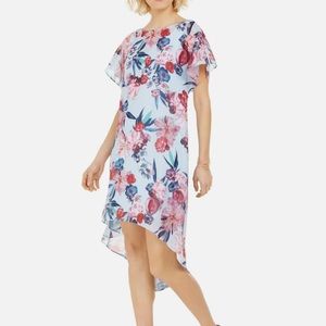 ADRIANNA PAPELL Womens Floral Jersey Midi Dress S